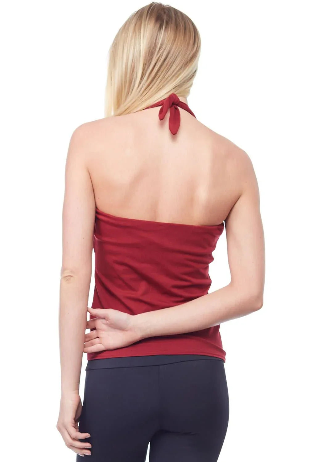 Flat Adjustable Halter Top With Built-In Bra