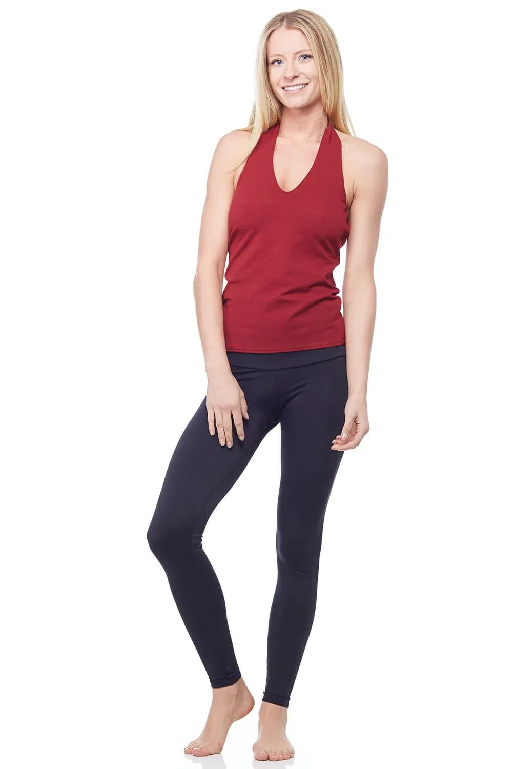 Flat Adjustable Halter Top With Built-In Bra