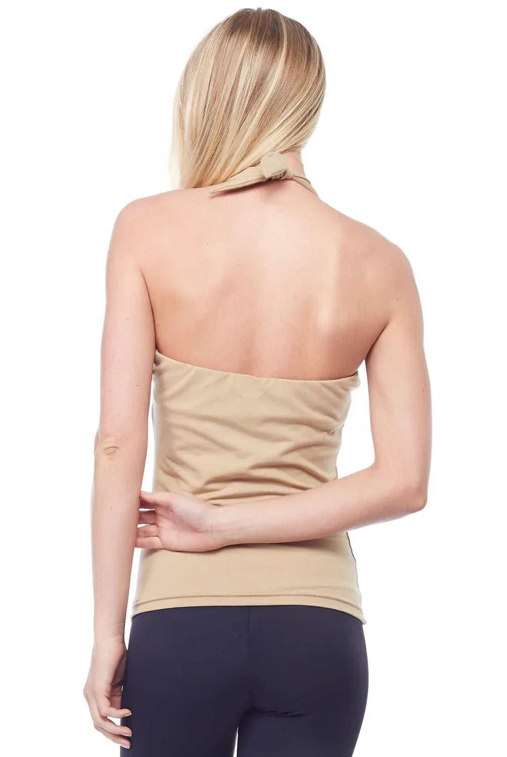 Flat Adjustable Halter Top With Built-In Bra