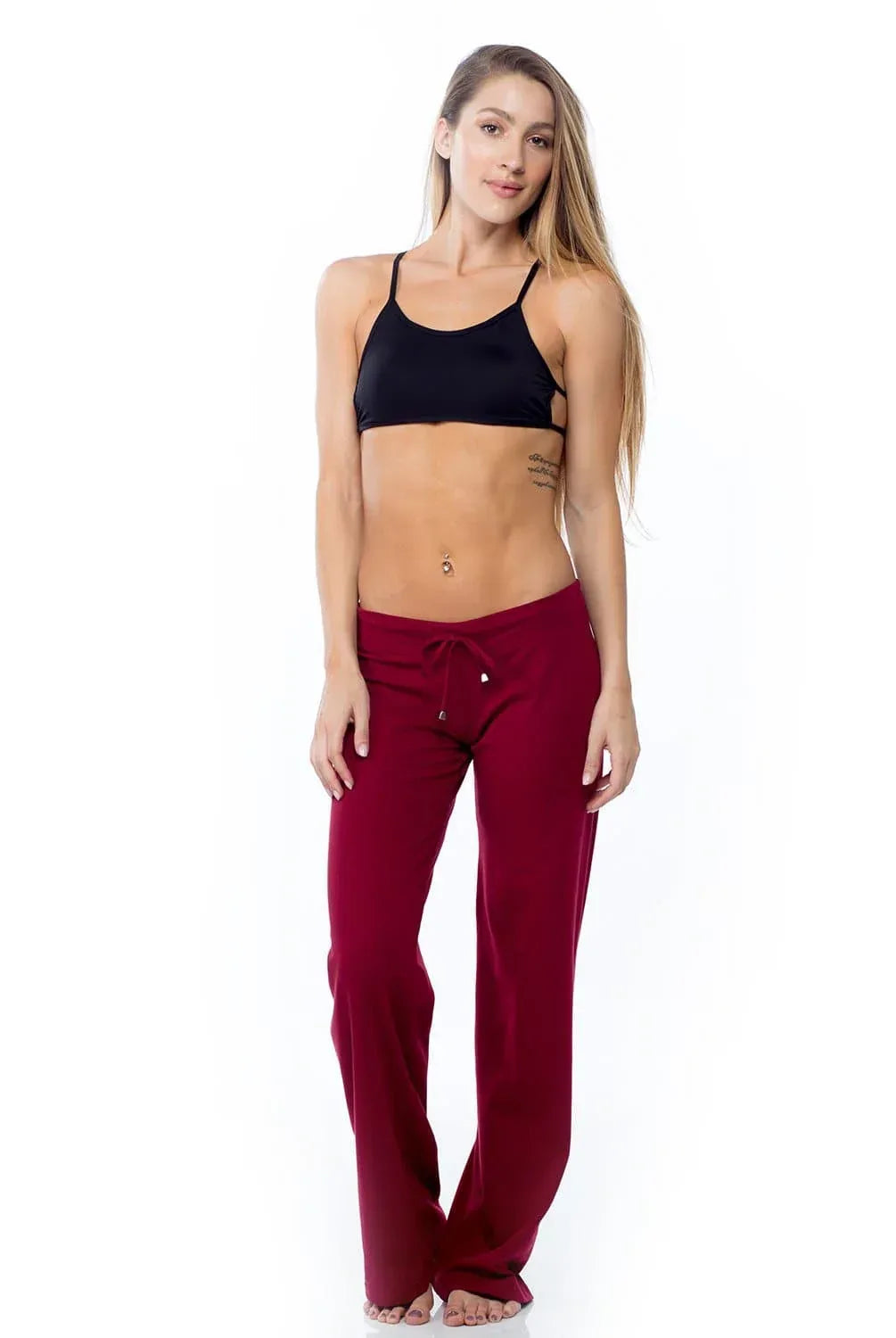 Flat Activewear Straight Leg Drawstring Pants