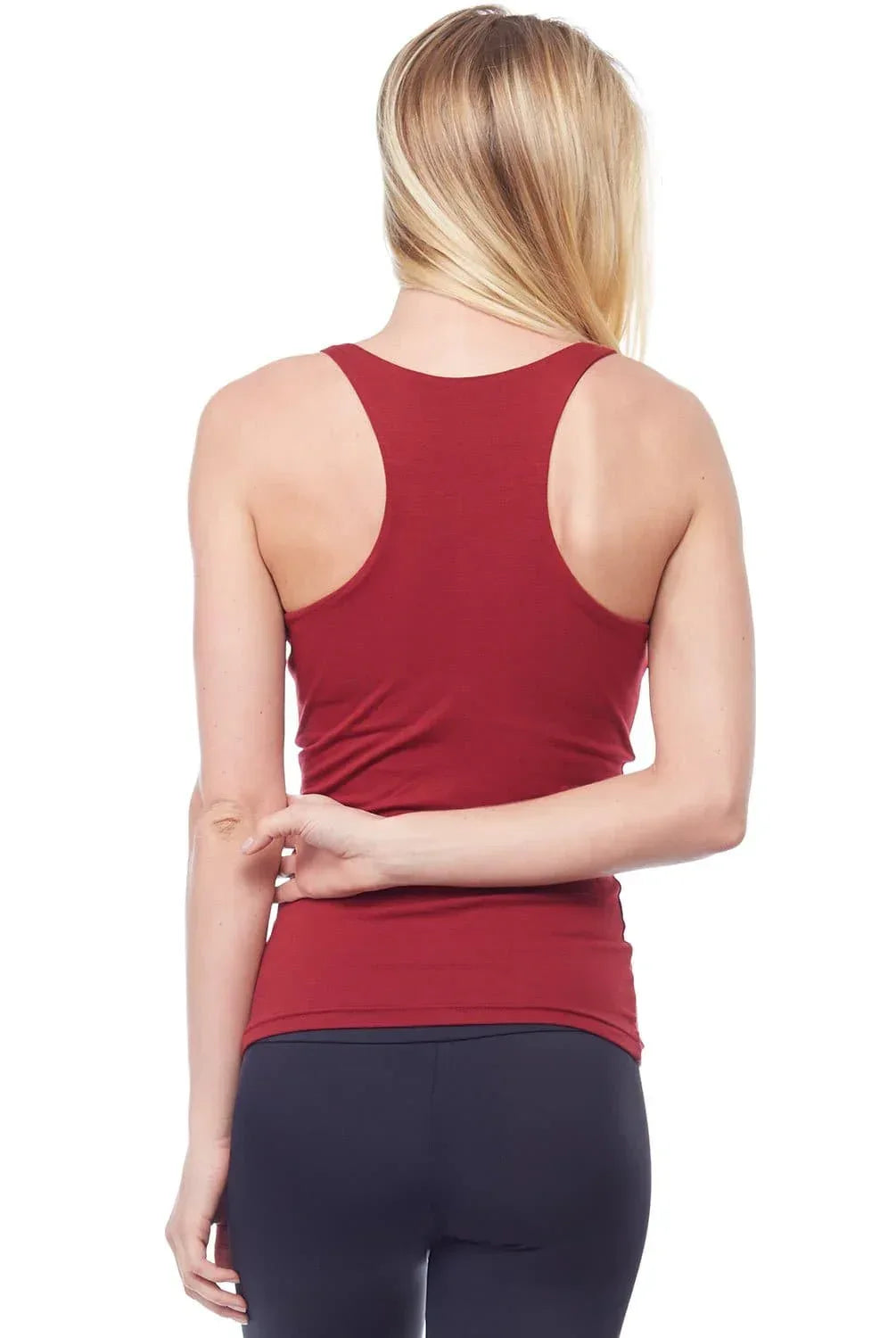 Flat V Neck Tank Top Racerback Shoulders With Bra