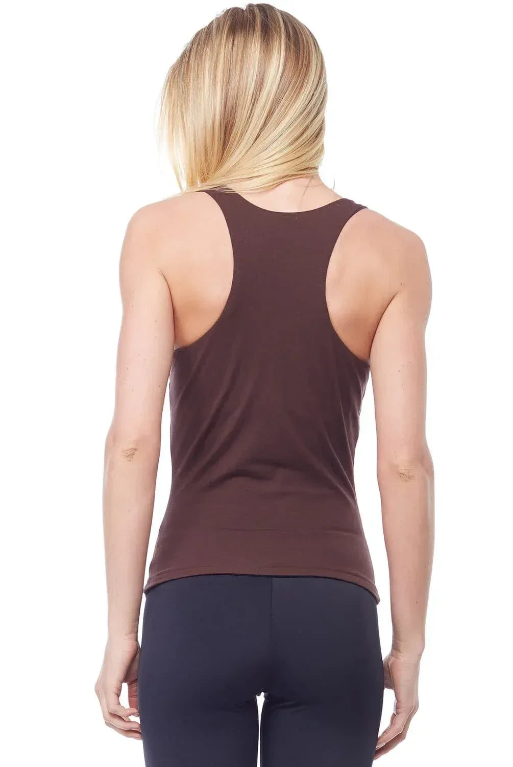 Flat V Neck Tank Top Racerback Shoulders With Bra