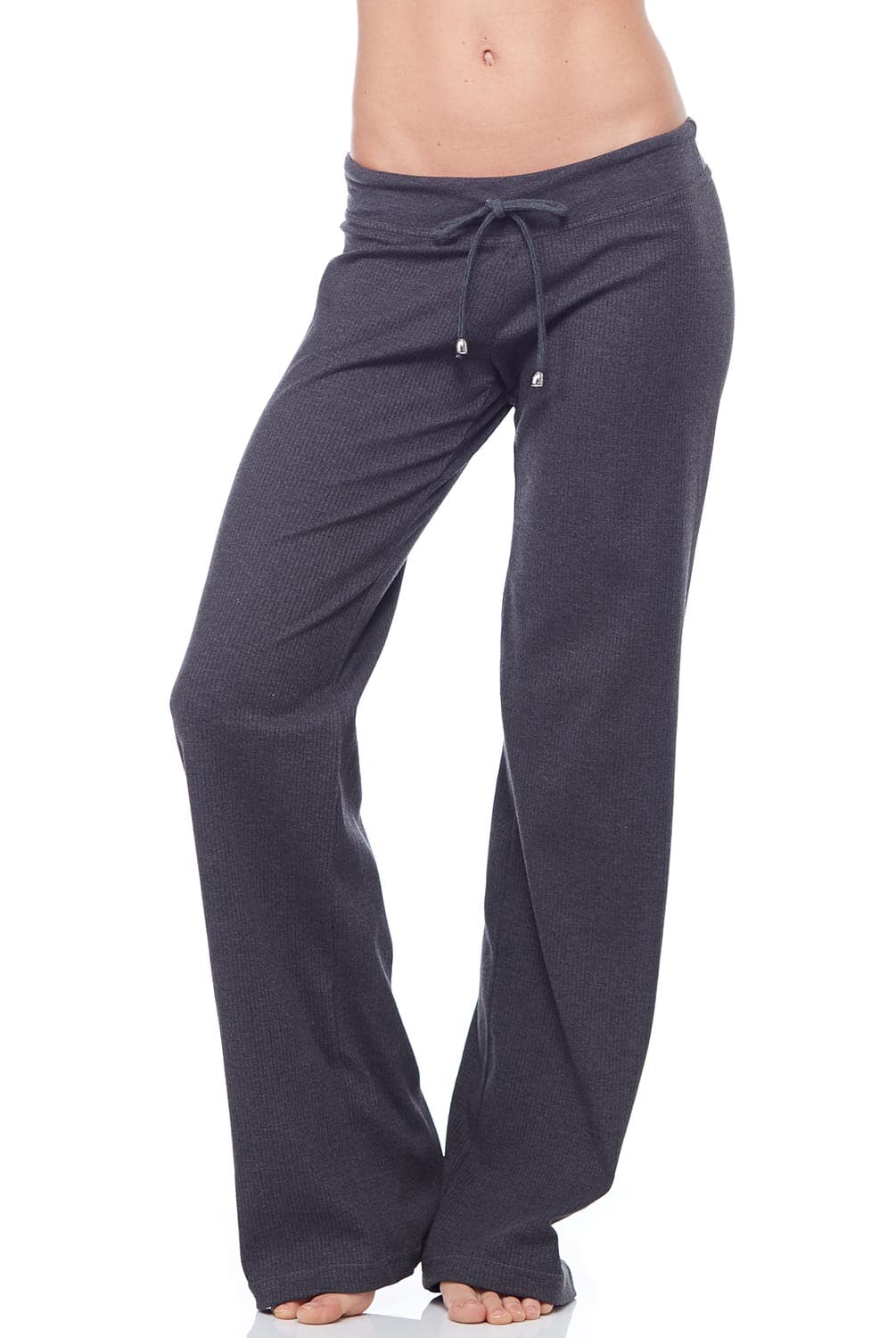 Ribbed Drawstring Pants Wide Legged Relaxed Fit