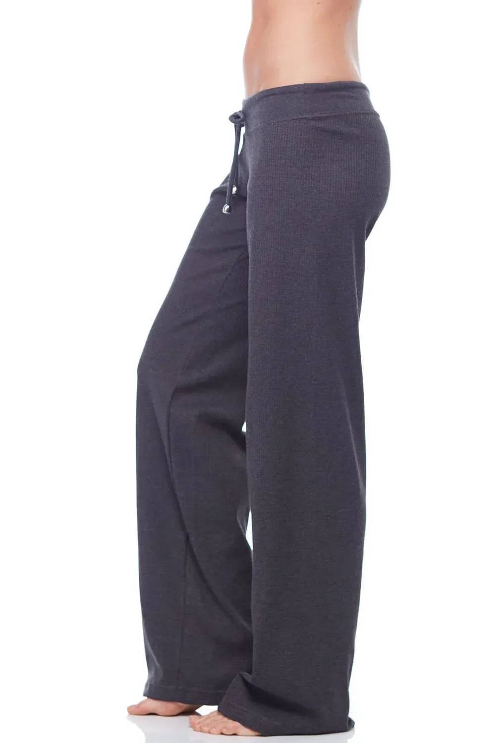 Ribbed Drawstring Pants Wide Legged Relaxed Fit