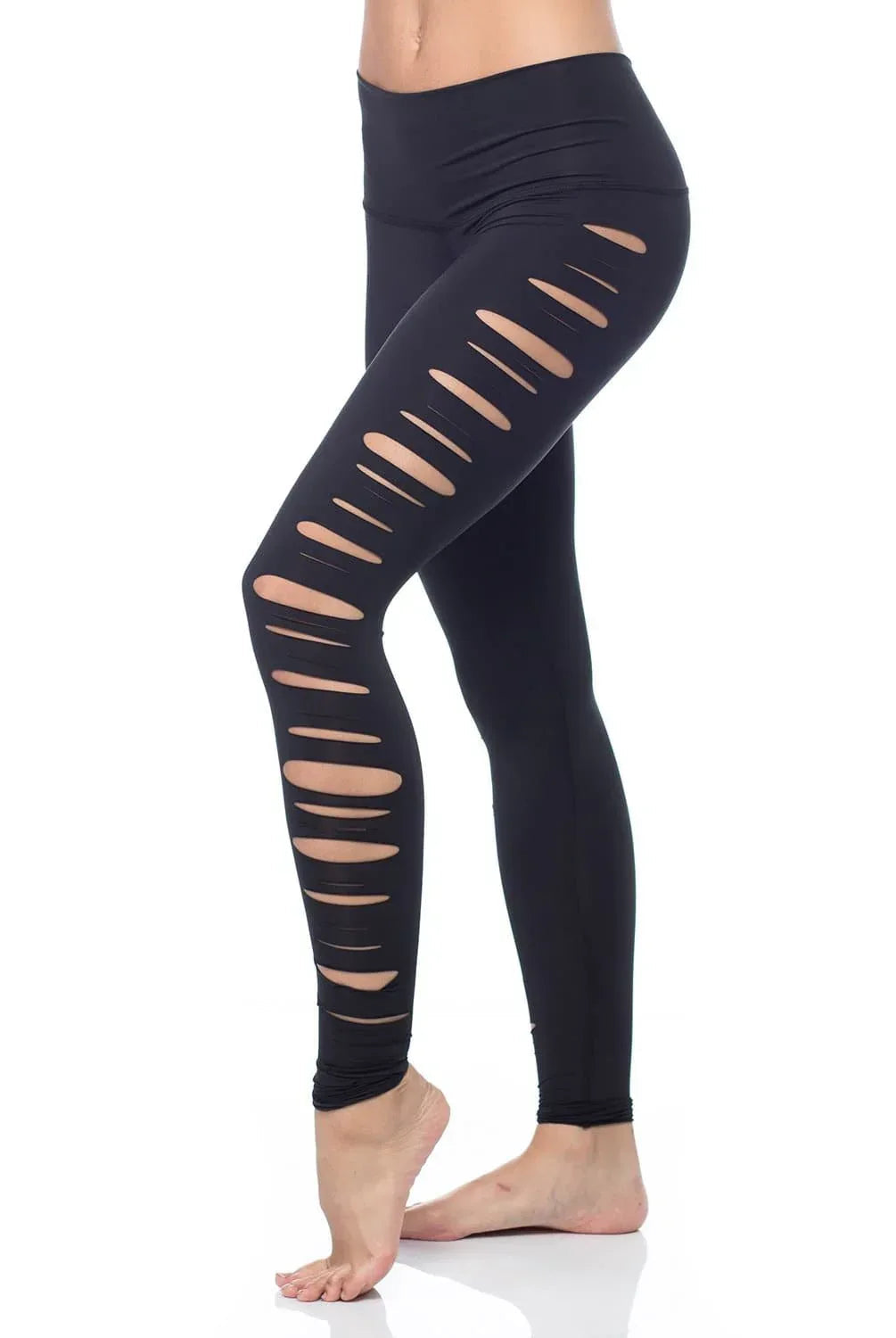 Jimi Hot Pants - Black Eco-Friendly Side Slit Leggings