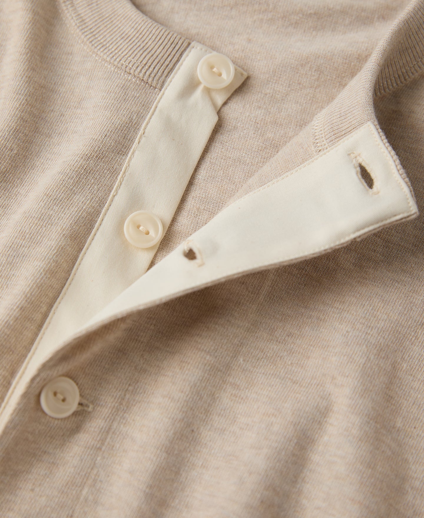 1930s Loopwheel Cotton Henley Shirt